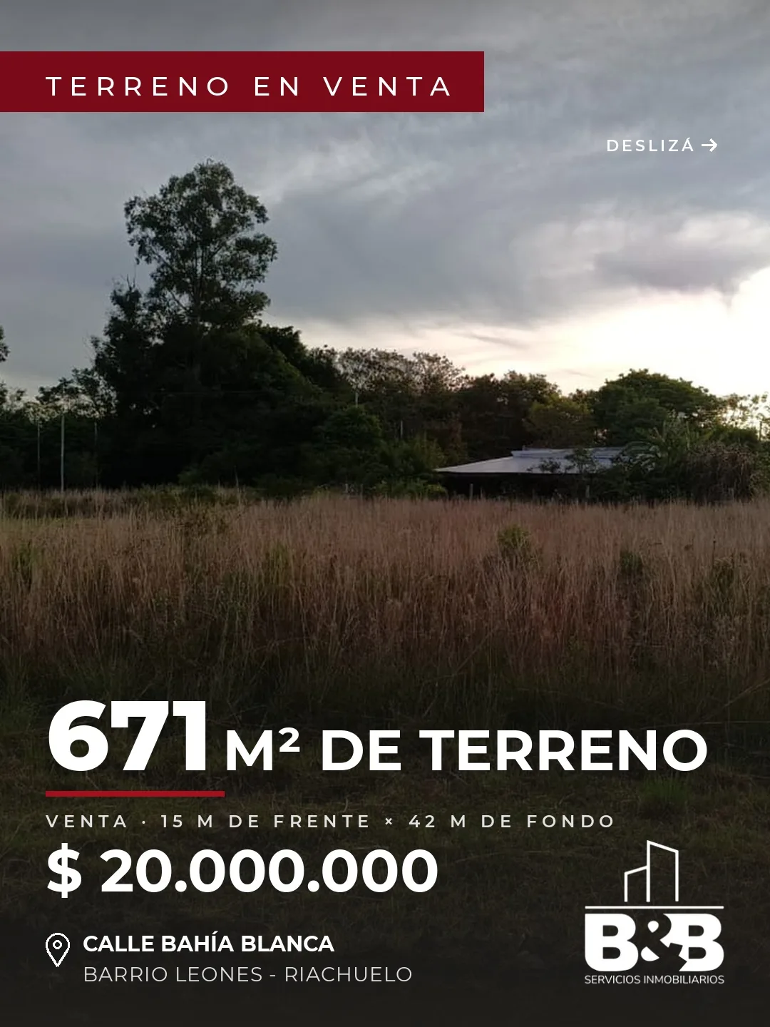Terreno de 630 m² en Barrio Leones, Riachuelo
